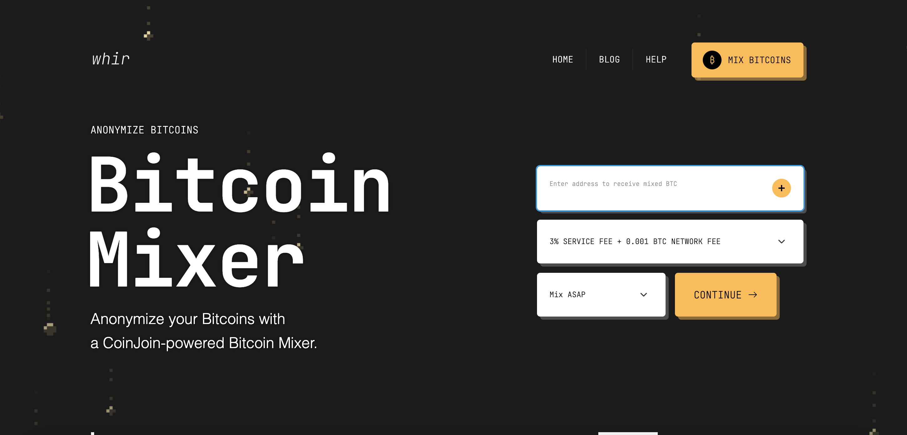 Whir BTC Mixer Process